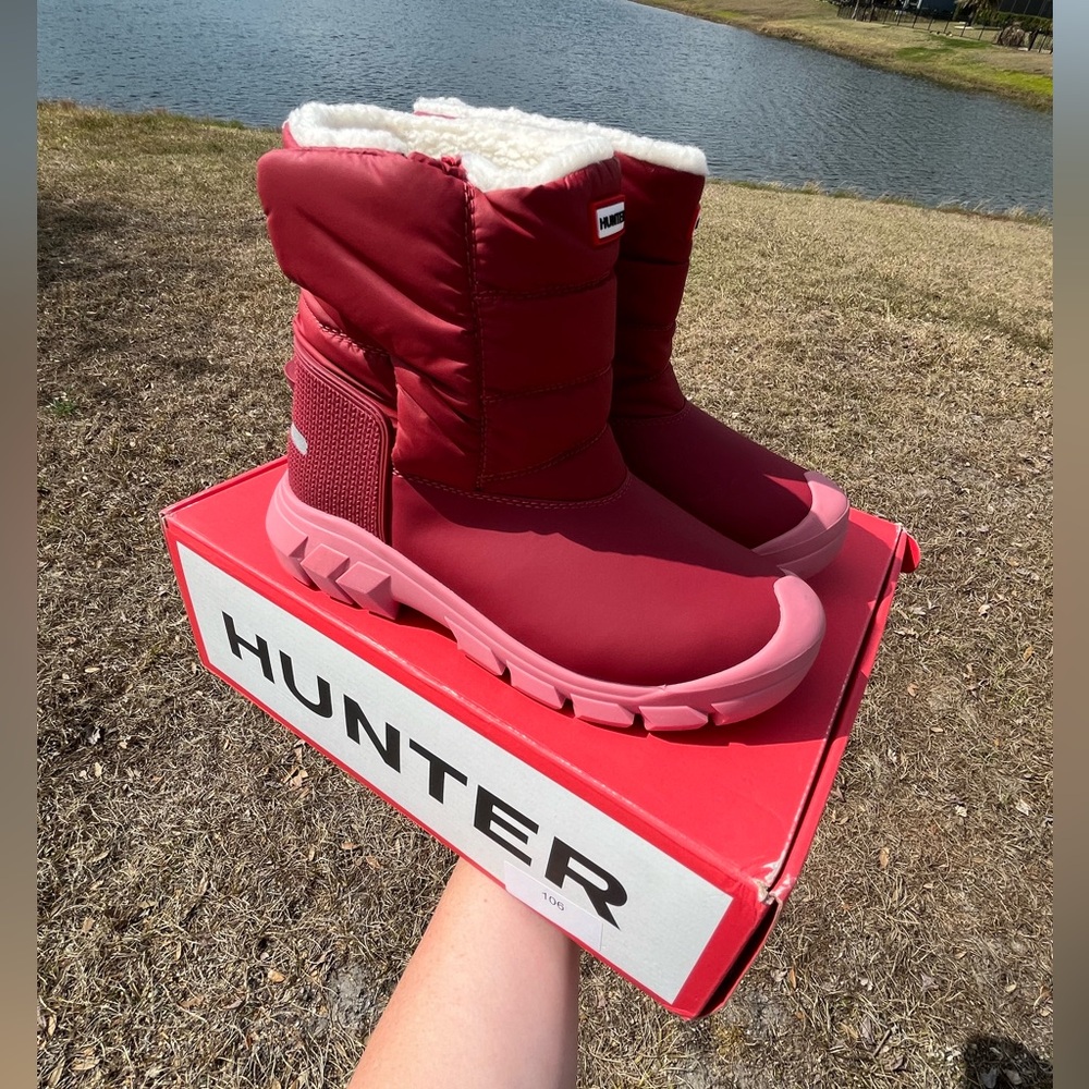 NWT Hunter BK Snow Boot In Purring Pink Size Girl 5 - Picture 14 of 14